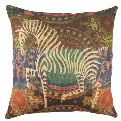 Zebra Jute / Sisal Throw Pillow