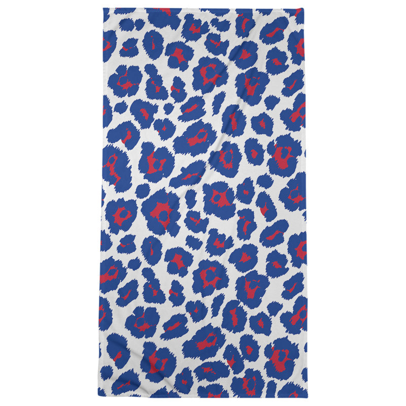 Everdene Bath Towel, Polyester/Cotton Blend, White/Red/Blue