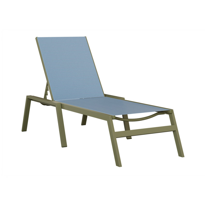 Berlin Gardens Vida Chaise Armless Lounge, Blue, Green Sage