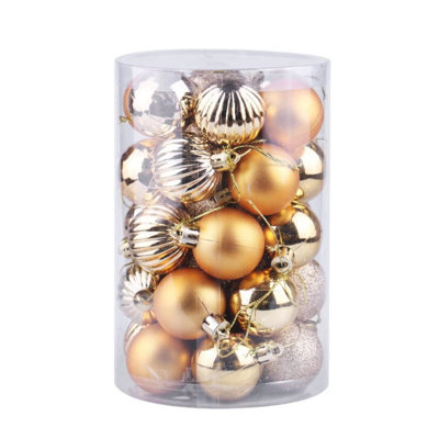 Ensemble de 34 boules de Noël incassables pour Noël, décorations de Noël en vrac, décorations suspendues prêtes à offrir