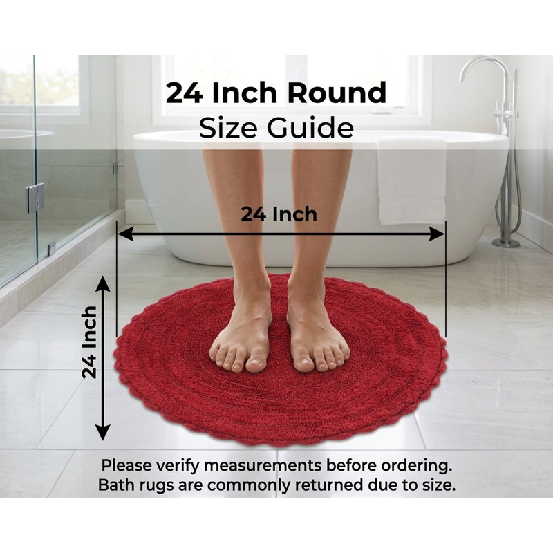 Tapis pour salle de bain 100% coton, Rouge