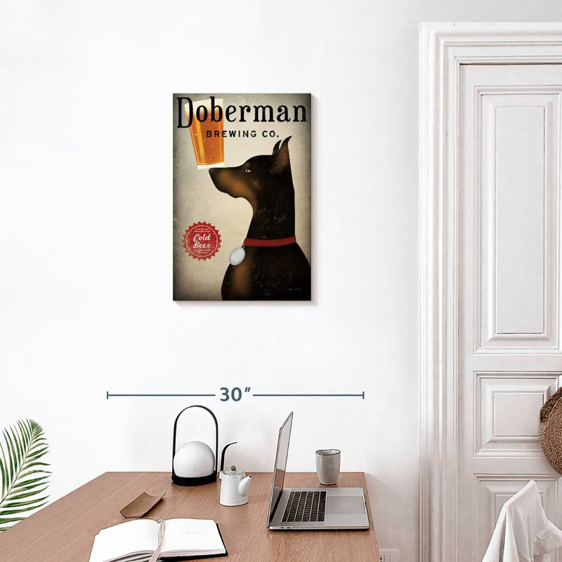 Brampt Doberman Brewing Company, 24" H x 16" W