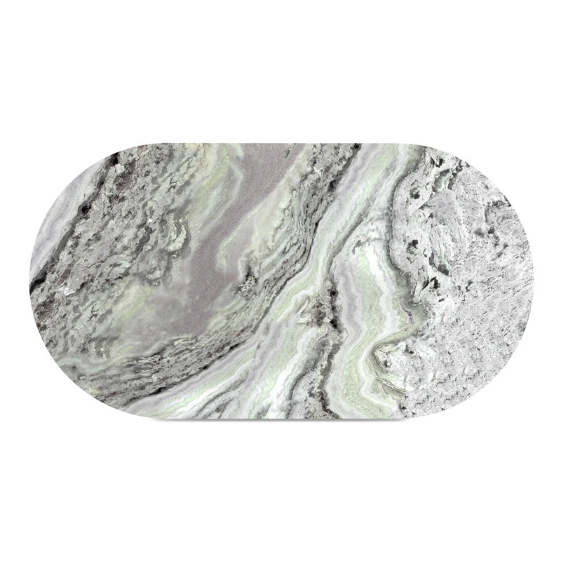 Celia Oval Marble Dining Table, Green Onyx