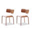 Ensemble de 2 chaises d'appoint orange et noir