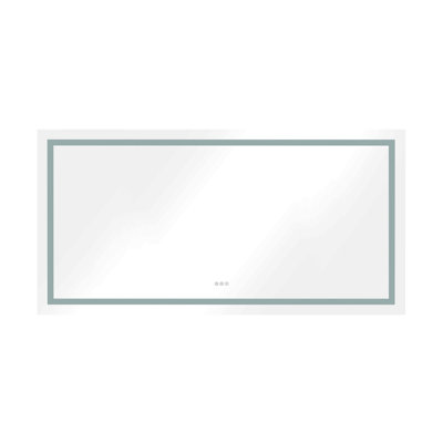 Miroir de salle de bain à DEL en pouces avec avant et rétroéclairage, miroir de meuble-lavabo mural, anti-buée, mémoire, 3 couleurs, réglable en continu