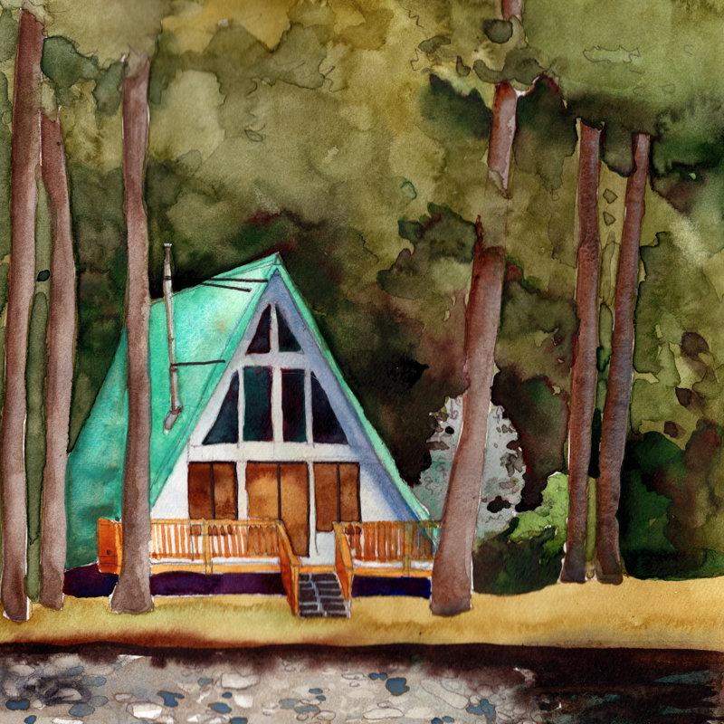 «Rad Little Cabin I» par Paul McCreery, L 12 po x H 12 po