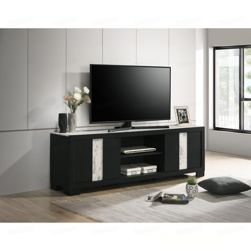 Meuble de salon en bois flotté avec console de divertissement