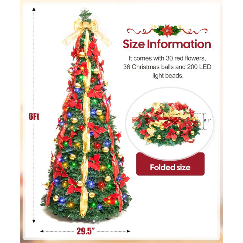 Arbre de Noël décoré, 6'