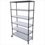 Étagère à 6 niveaux en métal noir de jais, support de rangement robuste et réglable pour l'organisation de garde-manger pour garage à la maison H 82 po x L 48 po x P 18 po
