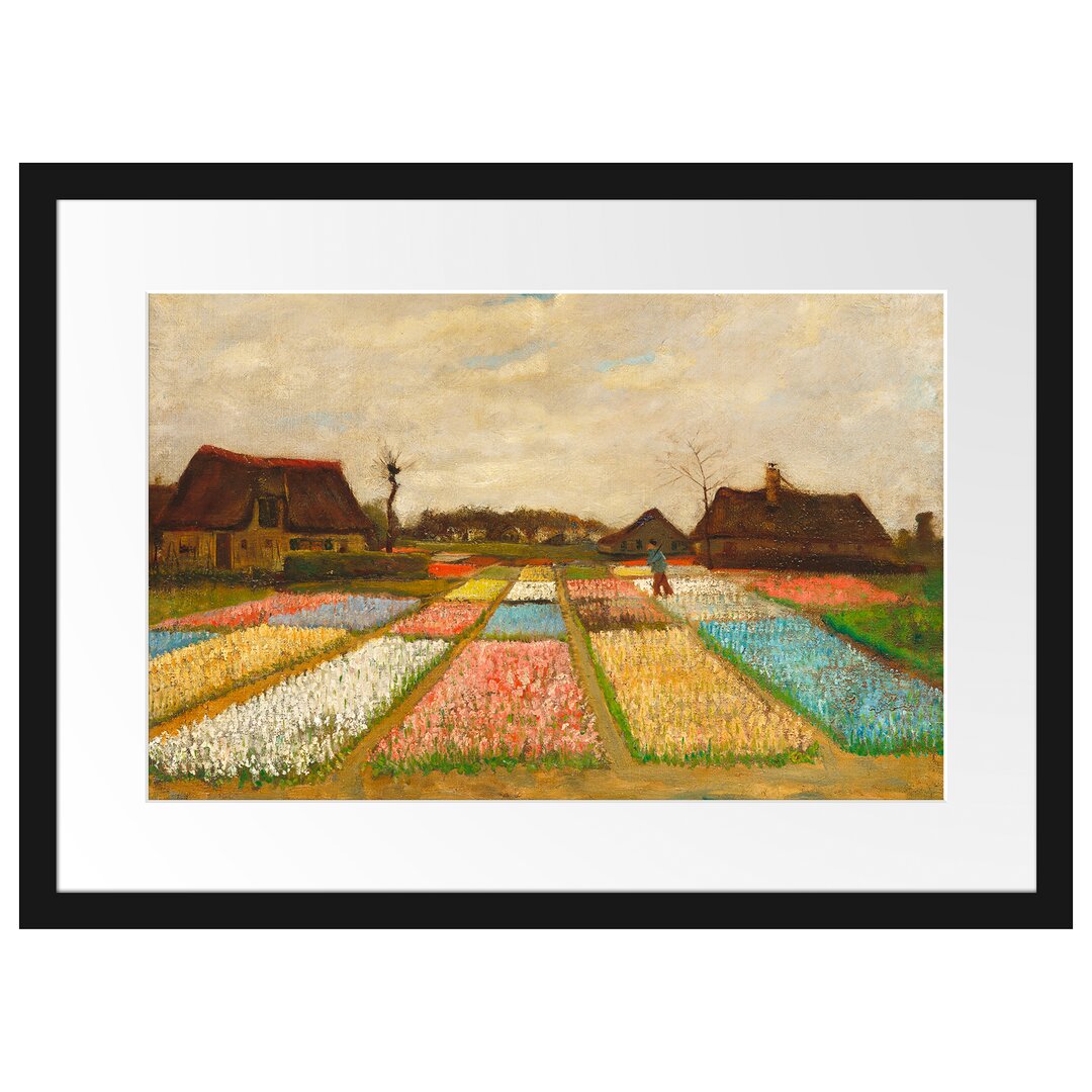 Gerahmter Kunstdruck Flowerbeds in Holland von Vincent Van Gogh