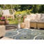Tapis intérieur / extérieur Bungalow Rose Lohyn Circles Azure-781162495