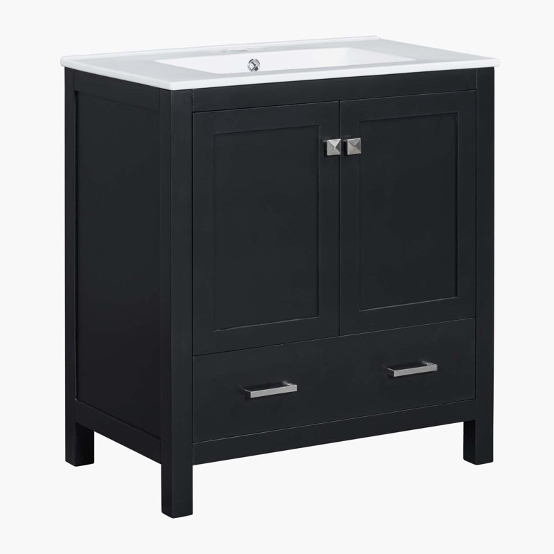 30'' Single Bathroom Vanity Base Only, Noir