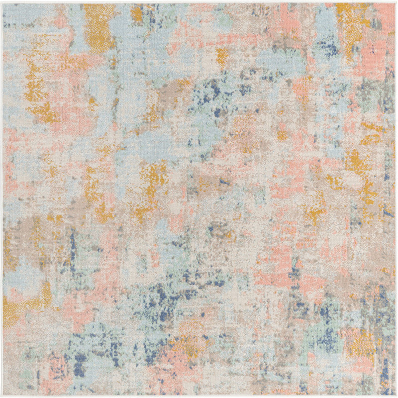 Abstract Indoor Rug, Square 5'