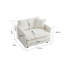 Chaise de salon Comfy - Assise simple en chenille blanche avec fauteuil rembourré