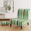 Fauteuil de chambre d'appoint rembourré moderne et contemporain Harmony I à rayures vertes et jaunes