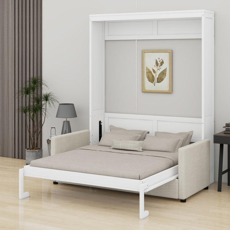 Lit escamotable mural Murphy avec coussin, Blanc