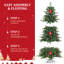 Arbre de Noël en épinette éclairé, arbre de Noël artificiel, 950 pointes, support en métal et branches à charnières pour la fête au bureau à domicile-1699667851-1699667852