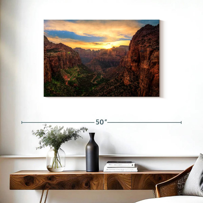Humeur au coucher du soleil au parc national Alvord Zion, H 24 po x l 36 po