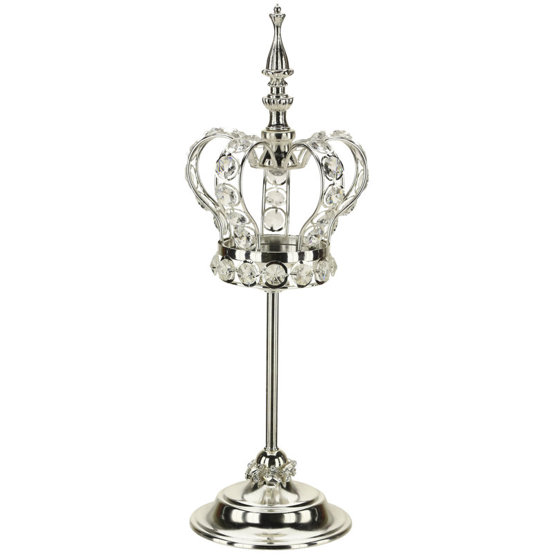 Jeweled Pedestal Crown Sculpture, 15.35" H x 5.12" W x 5.12" D