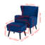 Upholstered Wingback Chair with Footstool-2088036194
