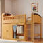 Lit mezzanine avec armoire de rangement, garde-robe et DEL-738393014