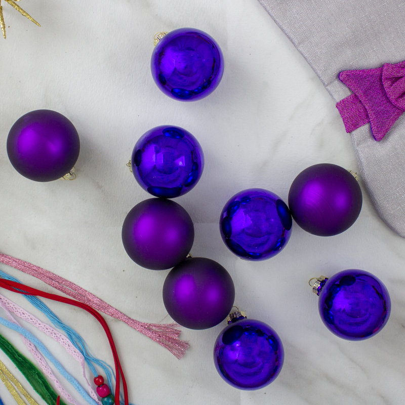 Ornement boule de Noël en verre, Mauve