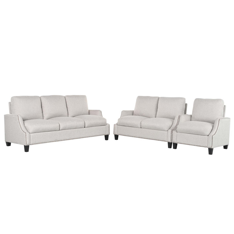 Ensemble de canapé de salon moderne 3 pièces comprenant canapé modulaire, causeuse et fauteuil, idéal pour le confort et le style d'un appartement