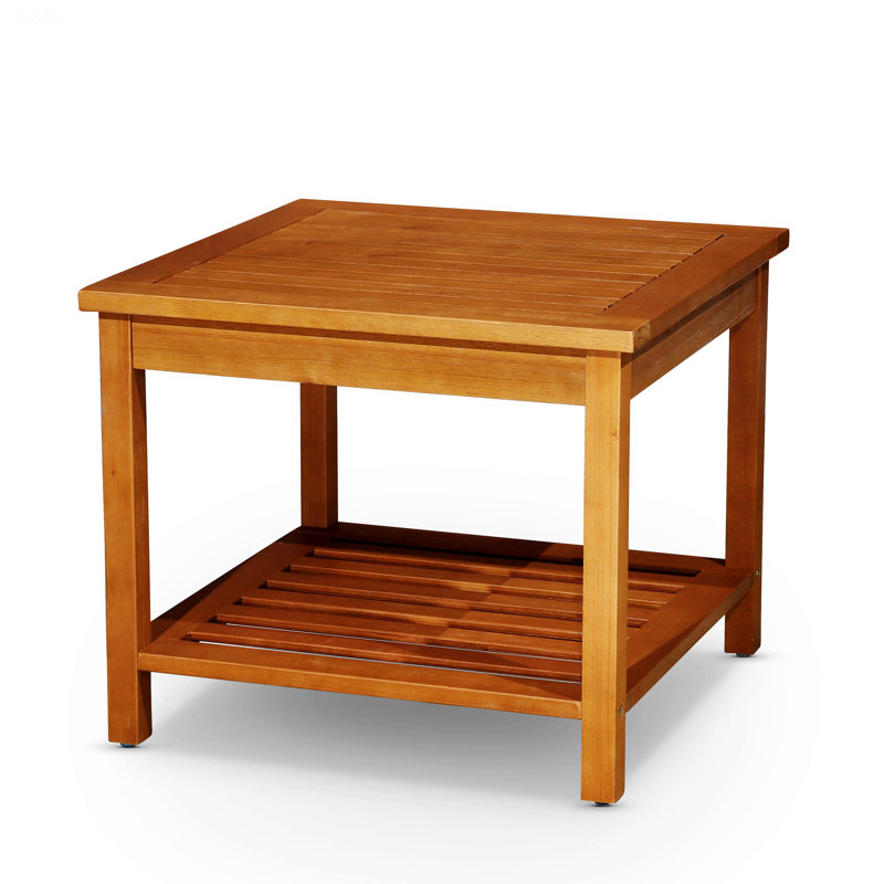 Table d'appoint d'extérieur avec tablette de rangement ouverte
