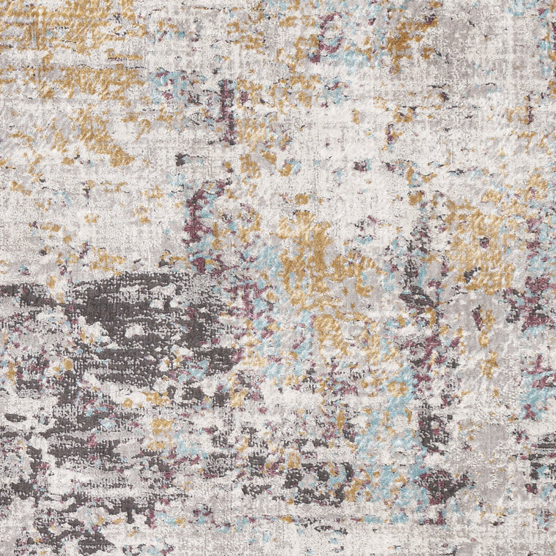 Tapis gris/ivoire abstrait Adelyn, Rectangle 5 pi 3 po x 7 pi 3 po