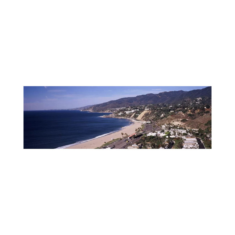 High Angle View Of A Beach, Highway 101, Malibu Beach - Wrapped Canvas Panoramic Print, 182.88 cm H x 60.96 cm W