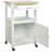 Anqi Solid Wood Top Kitchen Island Cart on Wheels, White Base-362227370