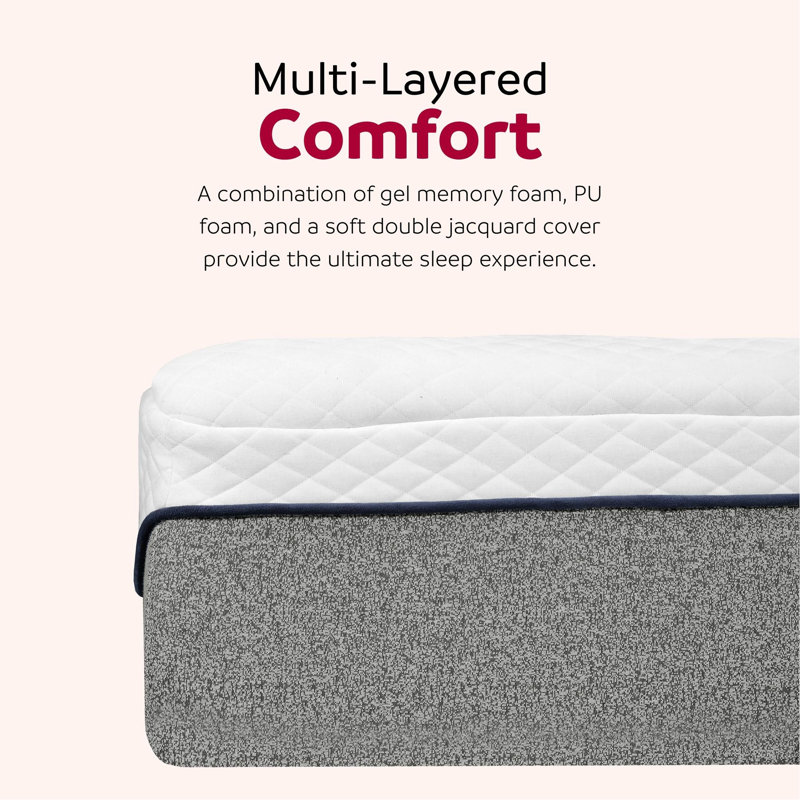 Ultra Plush 13 In. Medium Gel Memory Foam Mattress For Full Size Bed In A Box With Double Layered Jacquard Cover