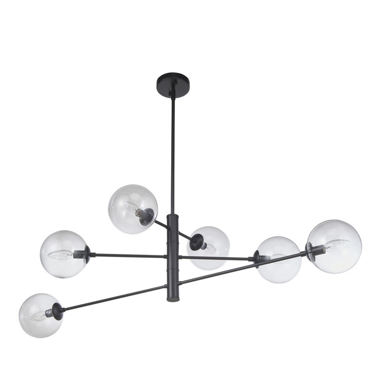 Lustre à 6 lumières Lorreta, Noir