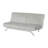 Villy Futon Sofa Bed, Chrome Metal Legs, Gray Channel Tufted Fabric-117664628