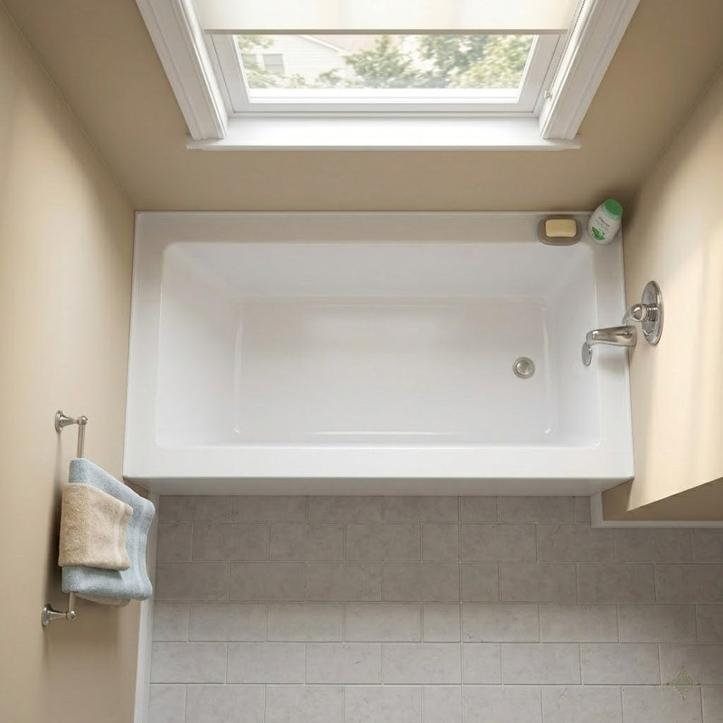 60" x 36" Modern Alcove Bathtub with Ergonomic Backrest & Anti-Slip Base,Right Drain, Glossy White-LUXE, Right