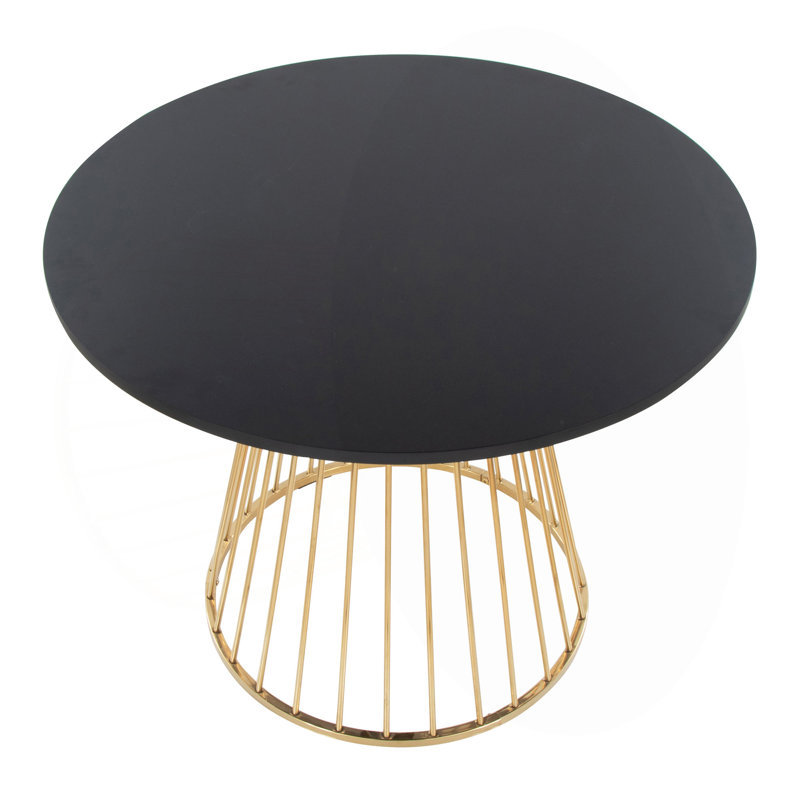 Table de salle à manger Canary Cosmo, Noir, Doré