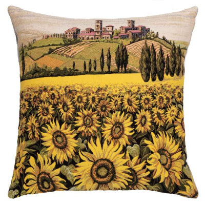 Sunflowers of Tuscany Cushion with Feather Filler 