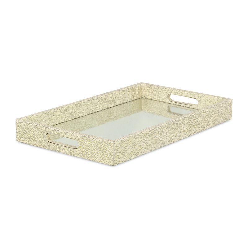 Plateau de service Aimable, Or blanc, 1,75 po x 10,25 po x 8 po
