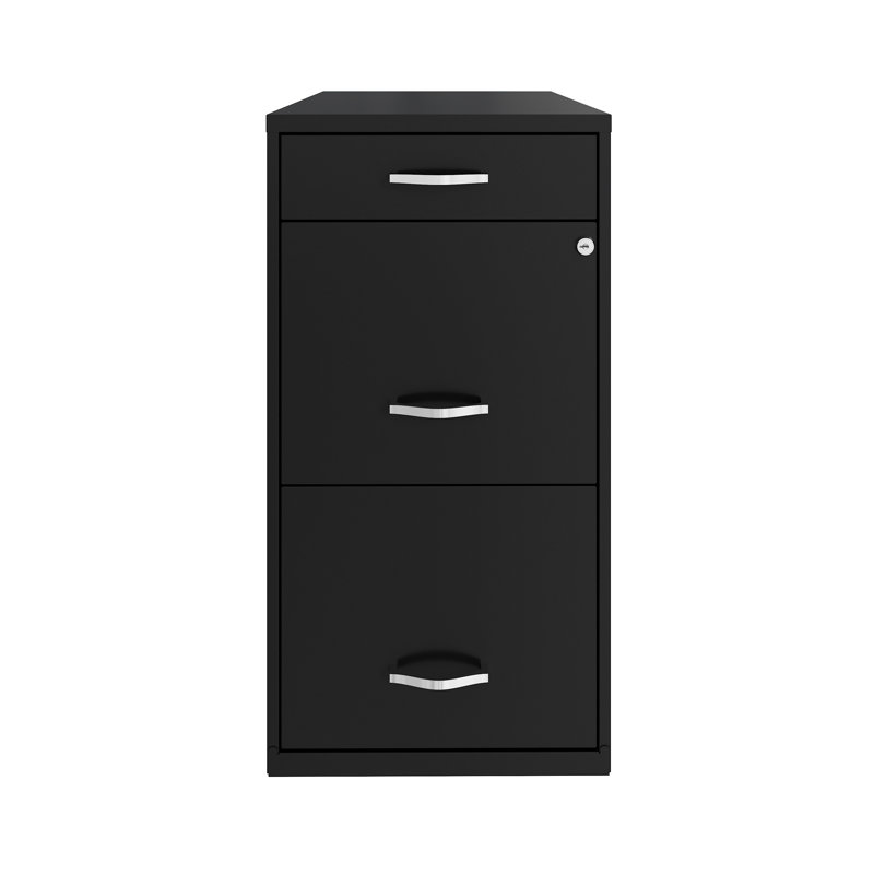 Maegan 3 Drawer Letter Width Vertical Home and Small Office Premiere File Cabinet with Pencil Drawer, Black
