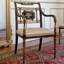 Ladder Back Arm Chair in Cherry/Beige