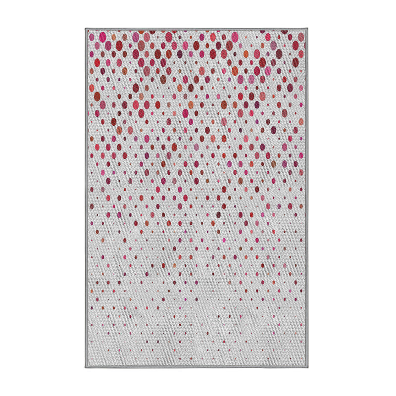 Tapis gris/rose tissé à la machine, Rectangle 8 pi x 10 pi