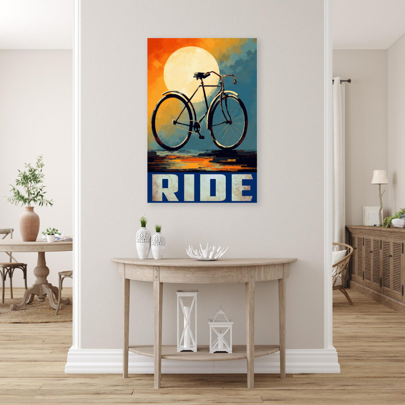 Bicycle Ride On Canvas Print, H 14 po x l 11 po x P 1,25 po
