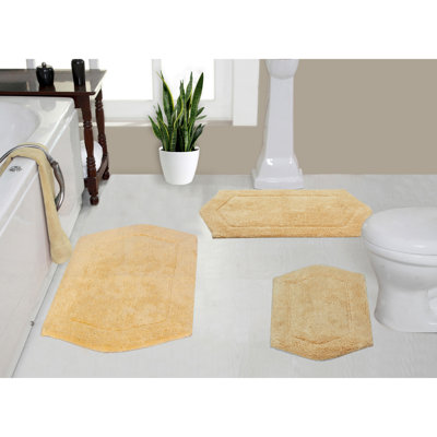 Tapis pour salle de bain 100% coton Morissette, antidérapant, séchage rapide, lavable à la machine