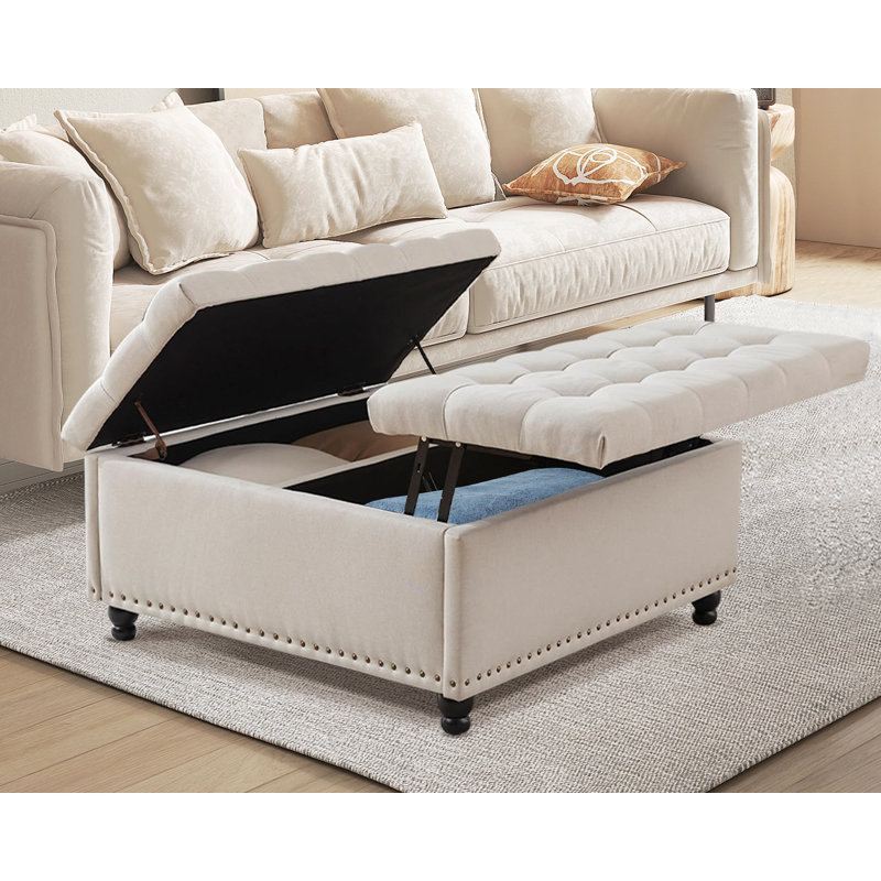 Table basse avec repose-pieds 35,5 po, Beige