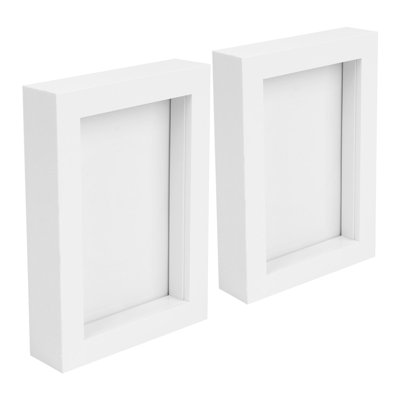 Nicola Spring - 3D Box Photo Frames - 4" x 6" - White