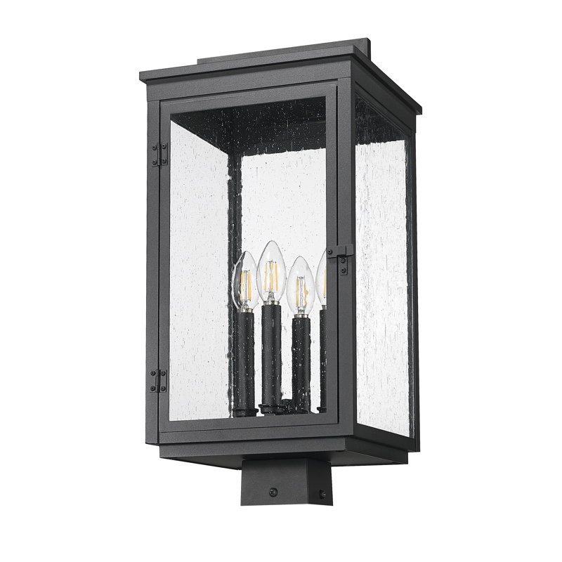 Kasey Sand Black 4 Light Outdoor Post Mount Fixture