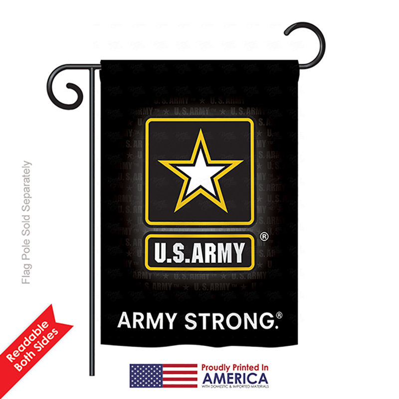 Ensemble de 2 drapeaux verticaux décoratifs en polyester à 2 côtés american armée, H 18,5 po x l 13 po
