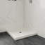 OVE l 36 po x P 36 po, base de douche carrée, drain central, acrylique blanc, conception réversible