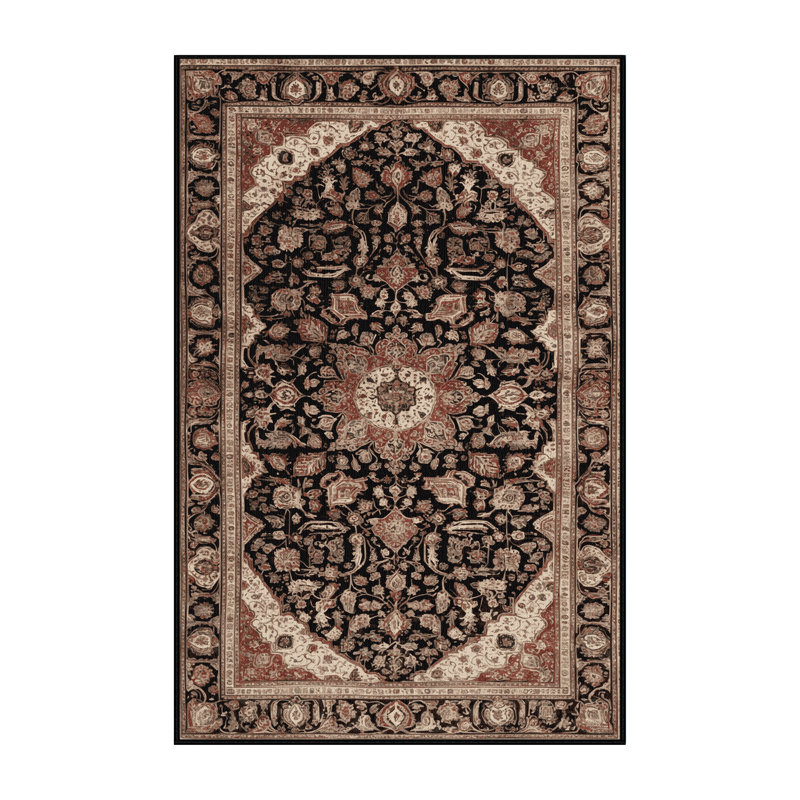Tapis brun lavable à la machine, Rectangle 5 pi x 7 pi