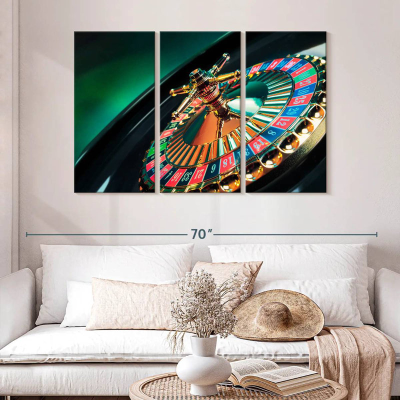 Roulette Wheel, 32" H x 50" W
